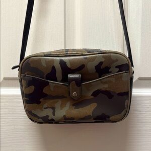 SOLD-G.I.L.I. Brown and Green Camouflage Crossbody Bag